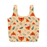 Foxes Animals Face Orange Full Print Recycle Bags (M)  Back