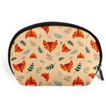 Foxes Animals Face Orange Accessory Pouches (Large)  Front