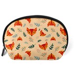 Foxes Animals Face Orange Accessory Pouches (Large)  Back