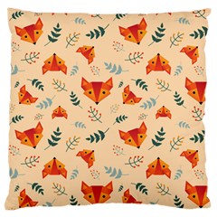 Foxes Animals Face Orange Standard Flano Cushion Case (one Side) by Mariart