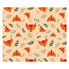 Foxes Animals Face Orange Double Sided Flano Blanket (small)  by Mariart