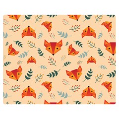 Foxes Animals Face Orange Double Sided Flano Blanket (medium)  by Mariart