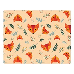 Foxes Animals Face Orange Double Sided Flano Blanket (large)  by Mariart