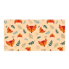 Foxes Animals Face Orange Satin Wrap by Mariart