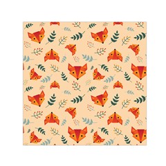 Foxes Animals Face Orange Small Satin Scarf (square) by Mariart