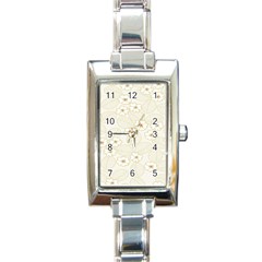 Flower Floral Leaf Rectangle Italian Charm Watch