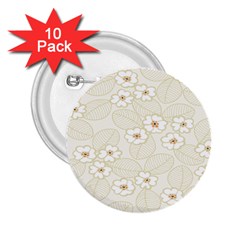 Flower Floral Leaf 2 25  Buttons (10 Pack) 