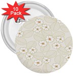 Flower Floral Leaf 3  Buttons (10 pack)  Front