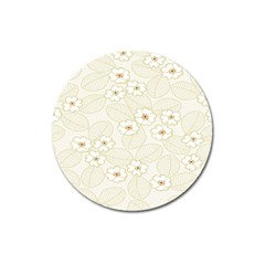 Flower Floral Leaf Magnet 3  (round)