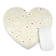 Flower Floral Leaf Heart Mousepads by Mariart