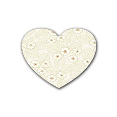 Flower Floral Leaf Heart Coaster (4 Pack)  by Mariart