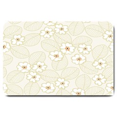 Flower Floral Leaf Large Doormat  by Mariart