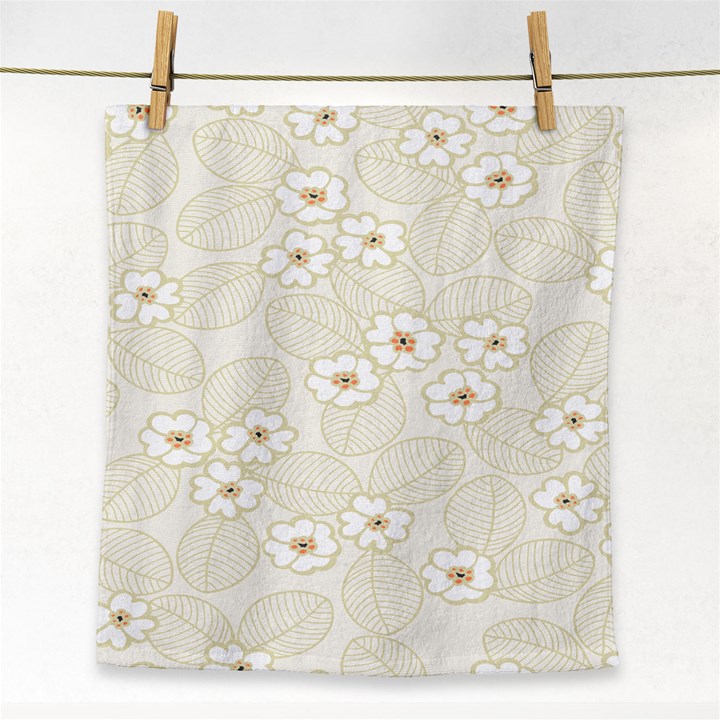 Flower Floral Leaf Face Towel