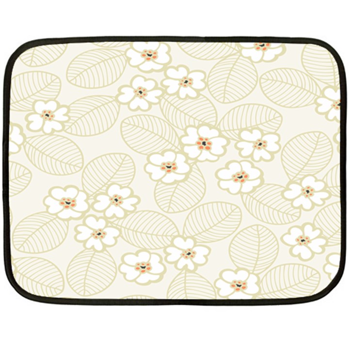 Flower Floral Leaf Double Sided Fleece Blanket (Mini) 