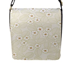 Flower Floral Leaf Flap Messenger Bag (l) 