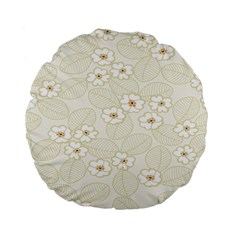 Flower Floral Leaf Standard 15  Premium Flano Round Cushions by Mariart