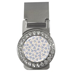 Glass Polka Circle Blue Money Clips (cz) 