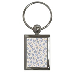 Glass Polka Circle Blue Key Chains (rectangle) 