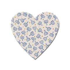 Glass Polka Circle Blue Heart Magnet by Mariart