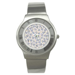 Glass Polka Circle Blue Stainless Steel Watch by Mariart