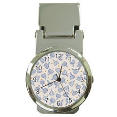 Glass Polka Circle Blue Money Clip Watches by Mariart