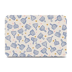 Glass Polka Circle Blue Plate Mats