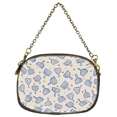 Glass Polka Circle Blue Chain Purses (one Side)  by Mariart