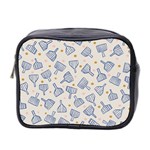 Glass Polka Circle Blue Mini Toiletries Bag 2-Side Front