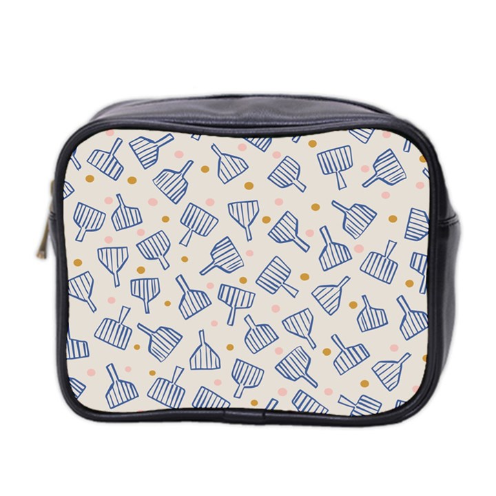 Glass Polka Circle Blue Mini Toiletries Bag 2-Side