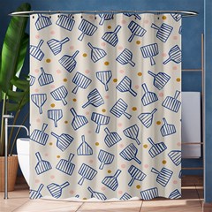 Glass Polka Circle Blue Shower Curtain 60  X 72  (medium)  by Mariart