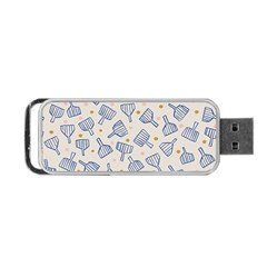 Glass Polka Circle Blue Portable Usb Flash (two Sides)