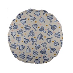 Glass Polka Circle Blue Standard 15  Premium Round Cushions