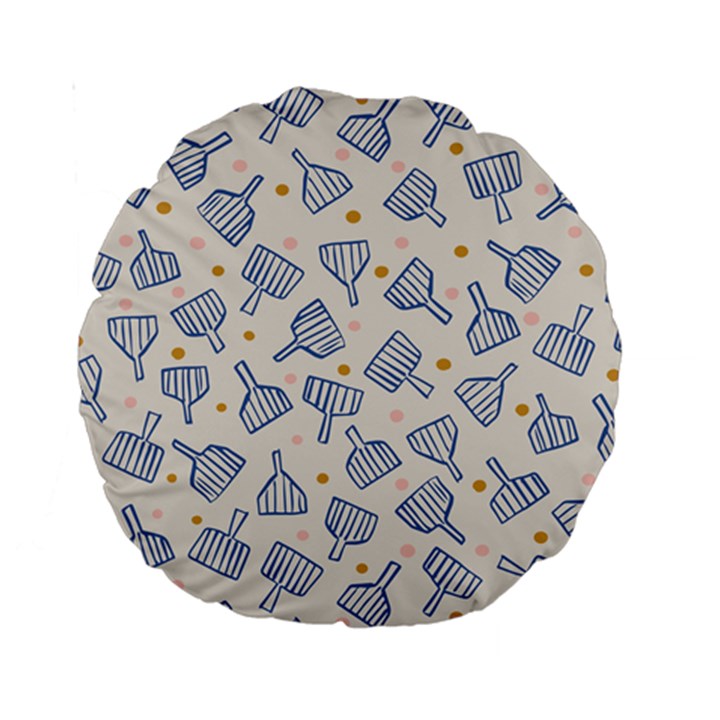 Glass Polka Circle Blue Standard 15  Premium Round Cushions