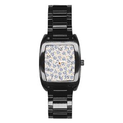 Glass Polka Circle Blue Stainless Steel Barrel Watch by Mariart