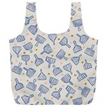 Glass Polka Circle Blue Full Print Recycle Bags (L)  Front