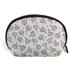 Glass Polka Circle Blue Accessory Pouches (large)  by Mariart