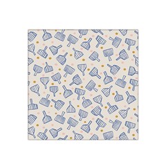 Glass Polka Circle Blue Satin Bandana Scarf