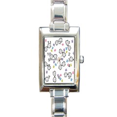 Glasses Bear Cute Doll Animals Rectangle Italian Charm Watch