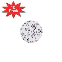 Glasses Bear Cute Doll Animals 1  Mini Buttons (10 Pack) 