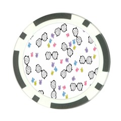 Glasses Bear Cute Doll Animals Poker Chip Card Guard (10 Pack)