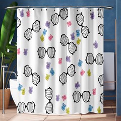 Glasses Bear Cute Doll Animals Shower Curtain 60  X 72  (medium)  by Mariart