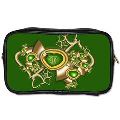 Green And Gold Hearts With Behrman B And Bee Toiletries Bag (one Side) by WolfepawFractals