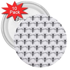 Bee Wasp Sting 3  Buttons (10 Pack) 