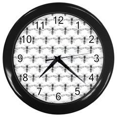 Bee Wasp Sting Wall Clocks (black) by Mariart