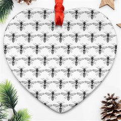 Bee Wasp Sting Heart Ornament (two Sides) by Mariart