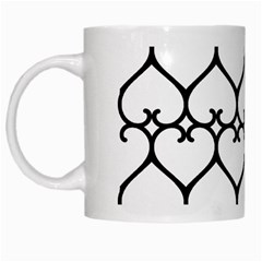 Heart Background Wire Frame Black Wireframe White Mugs by Mariart