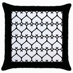 Heart Background Wire Frame Black Wireframe Throw Pillow Case (black) by Mariart