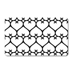 Heart Background Wire Frame Black Wireframe Magnet (rectangular) by Mariart