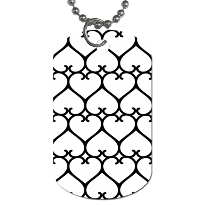 Heart Background Wire Frame Black Wireframe Dog Tag (Two Sides)