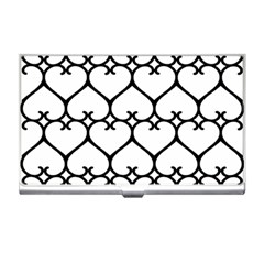 Heart Background Wire Frame Black Wireframe Business Card Holders by Mariart